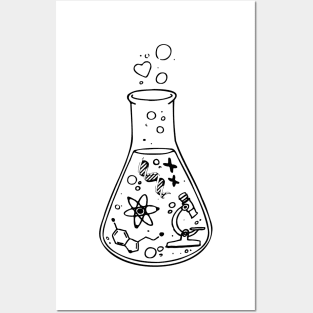 Science Glass Flask Biotech Microbiology Lab Posters and Art